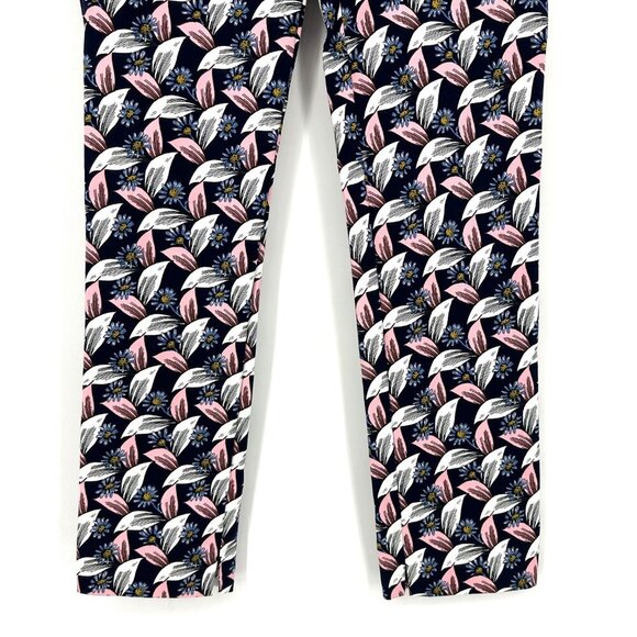 Boden Richmond Ankle Pant Slim Straight Floral Print Navy Pink Size 2 - Picture 4 of 10